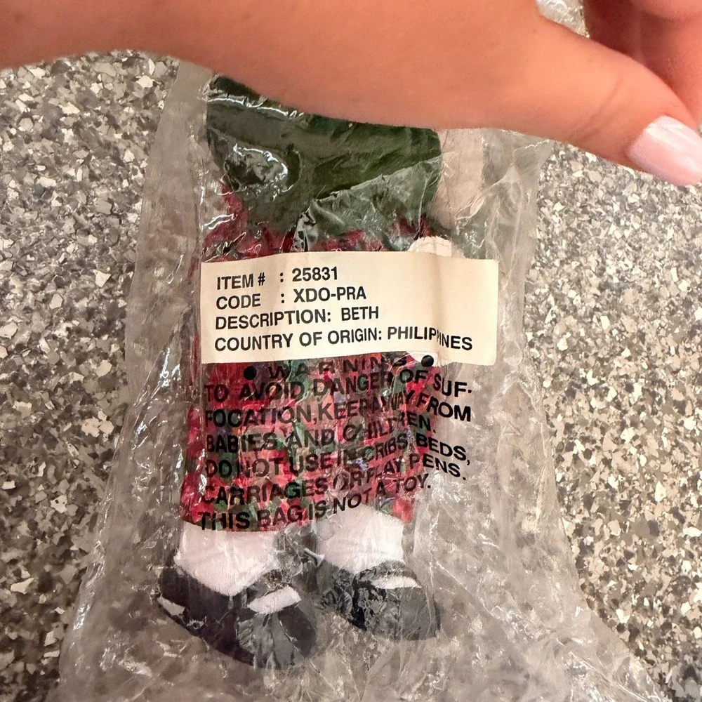 Precious Moments Beth Doll 25831 Praying Holiday Green Floral Dress NIB Vintage